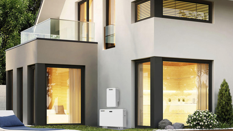 Panasonic home battery outdoors