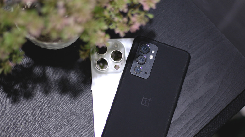 iPhone next to a OnePlus device