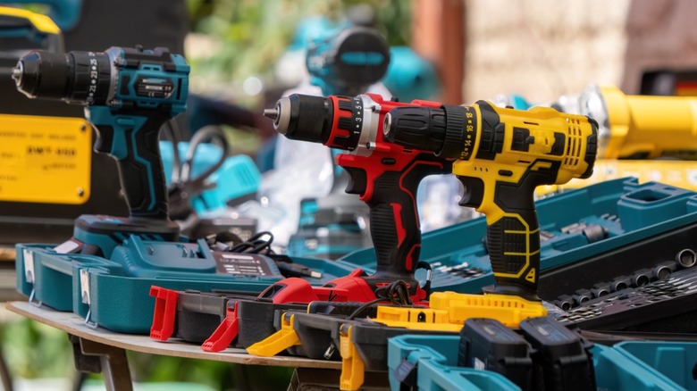 Multiple tools on display