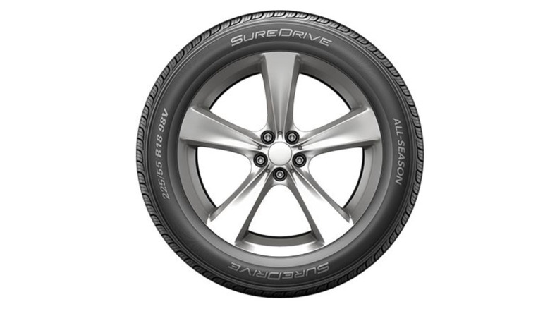 SureDrive tire displayed for sale