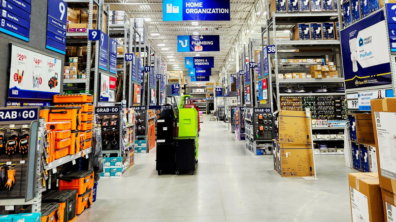 View inside a Lowe's store