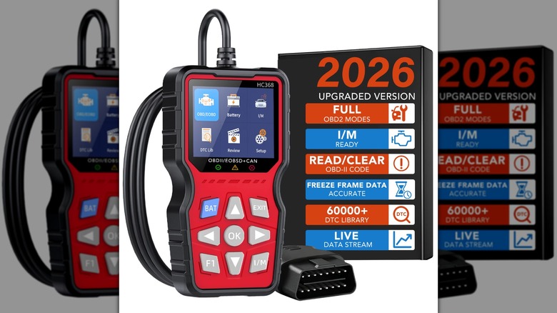 KT1 OBD2 diagnostic code scanner on a white background
