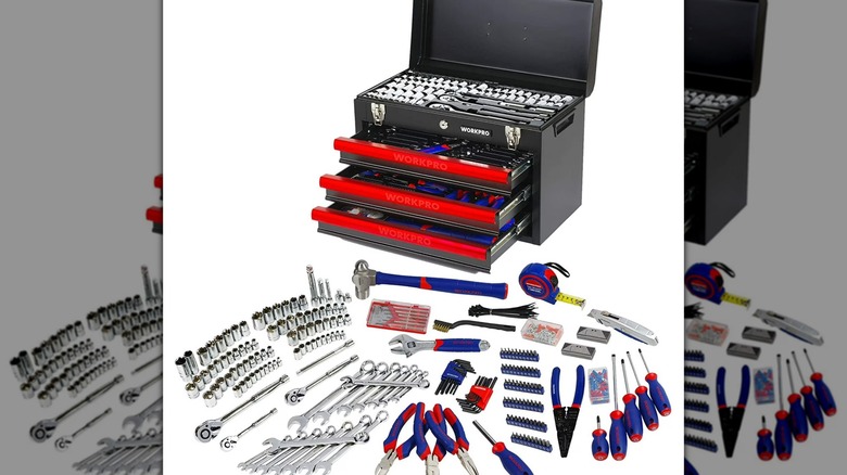 Workpro 408-Piece Auto Repair Tool Set on a white background
