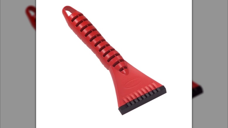 A stock image of a Suncast ice scraper on a white background.
