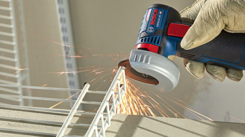 Bosch 12V Max Brushless Grinder in use