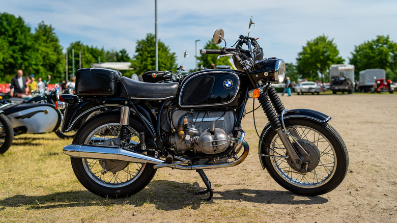 1970 BMW R75/5 parked in a field