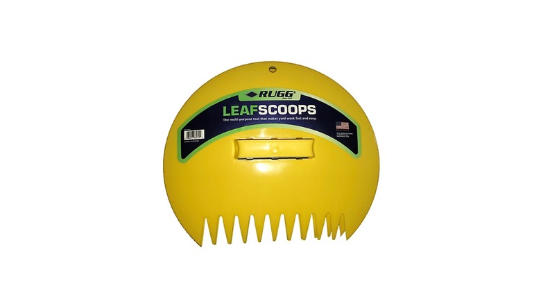 a set of yellow rugg leaf scoops