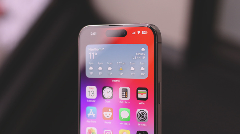 Close up of the Dynamic Island on an iPhone