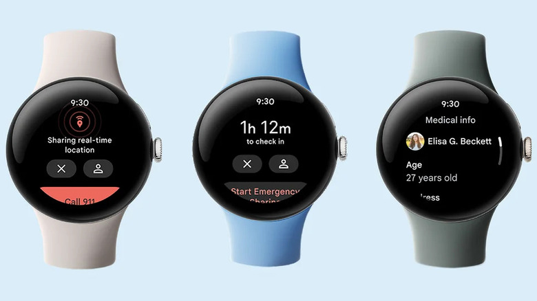 Different screens on the Google Pixel Watch 2 