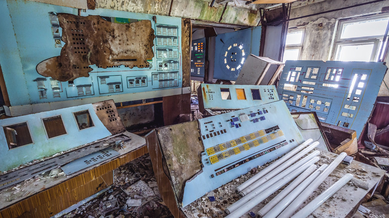 An abandoned Soviet-era radar system in Chernobyl