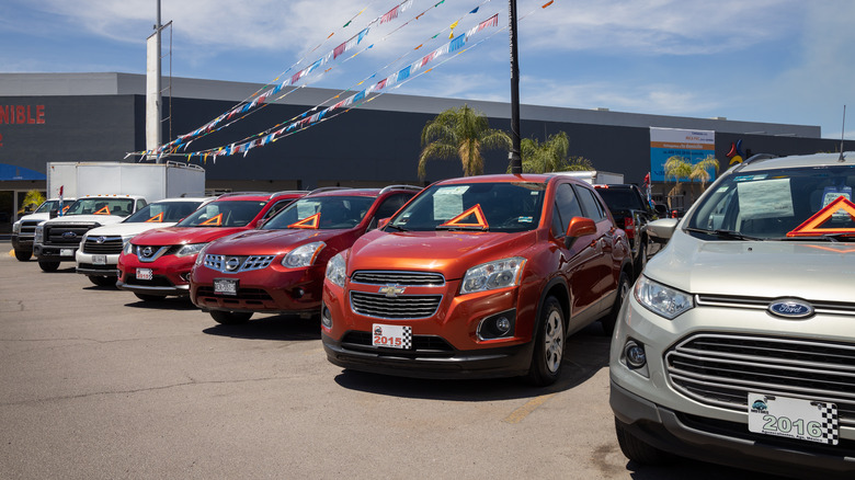 SUVs at a dealership 