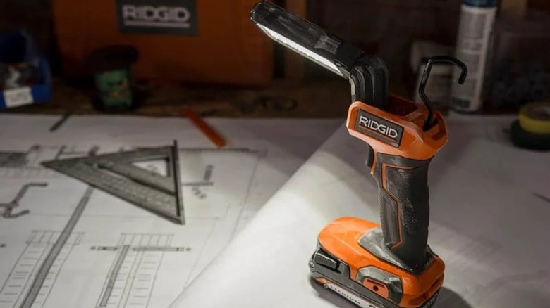 Ridgid 18V Cordless Stick Light in use