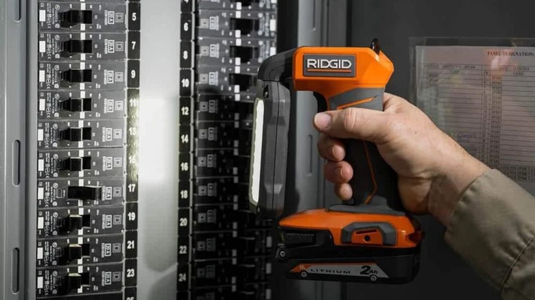 Ridgid 18V Cordless Stick Light in use