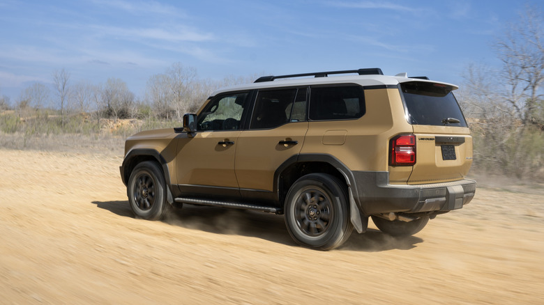 Yellow 2026 Toyota Land Cruiser on desert trail