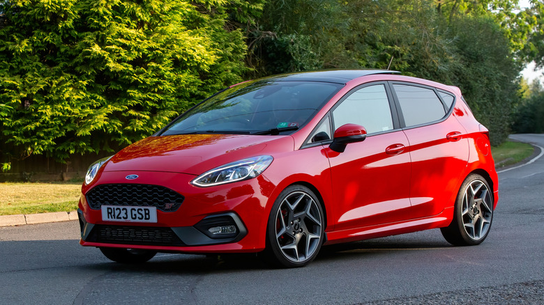 Ford Fiesta ST driving on country road