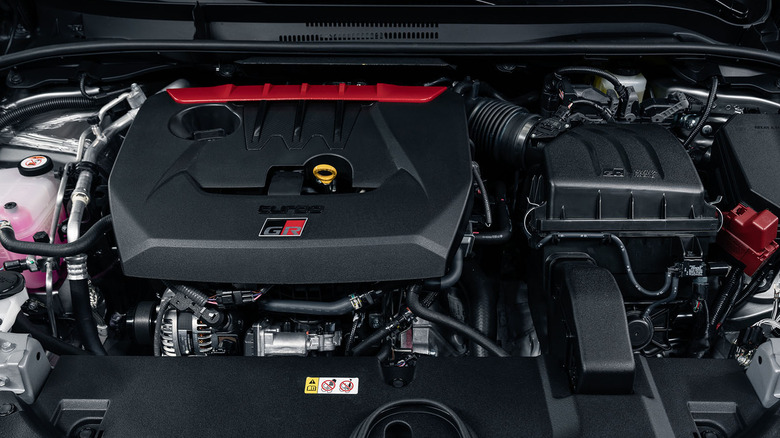View of 2023 Toyota GR Corolla engine bay