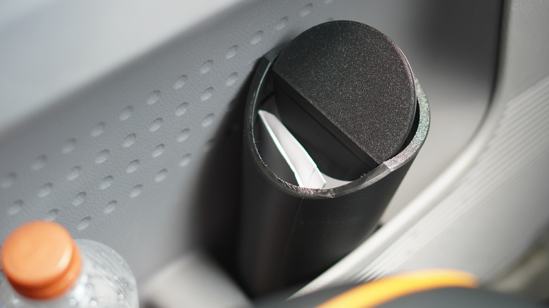 A 3D-printed trashcan for cars.