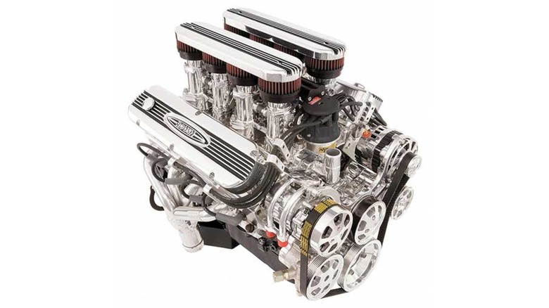 Roush Performance Ford 427 IR crate engine on a white background