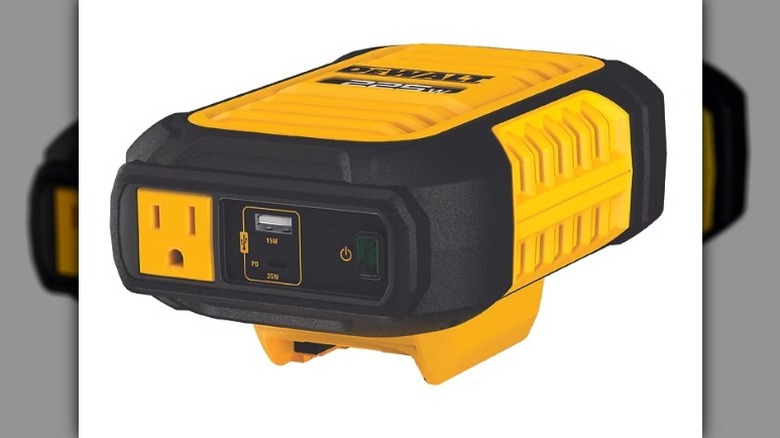 A DeWalt 225-watt power inverter on a white background.