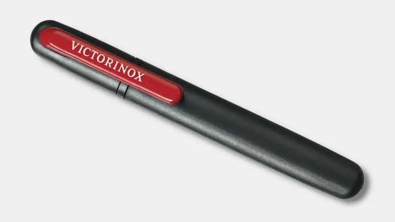 A Victorinox Dual-Knife Sharpener with a white background