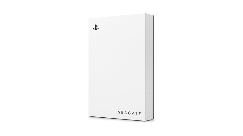 A white Seagate Game Drive for PS5 on a white background