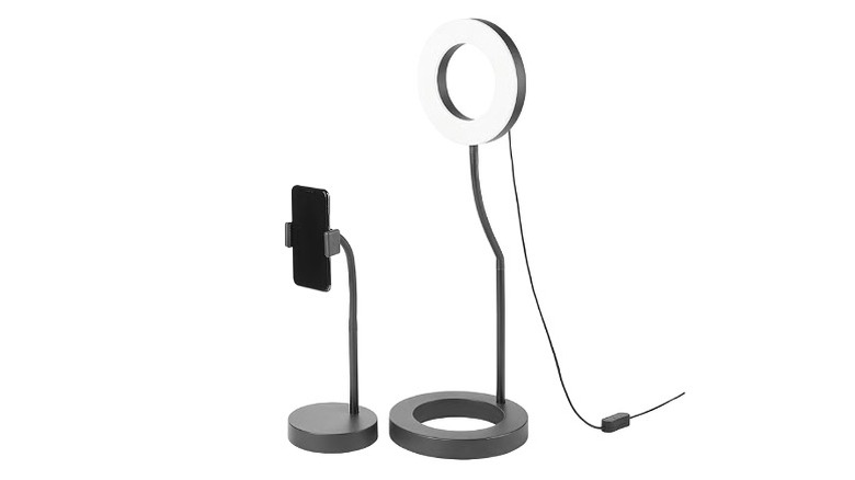 Ring light and a smartphone holder