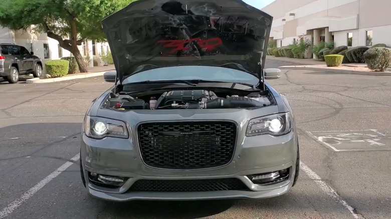 Chrysler 300C with a supercharged 5.7 HEMI engine front end