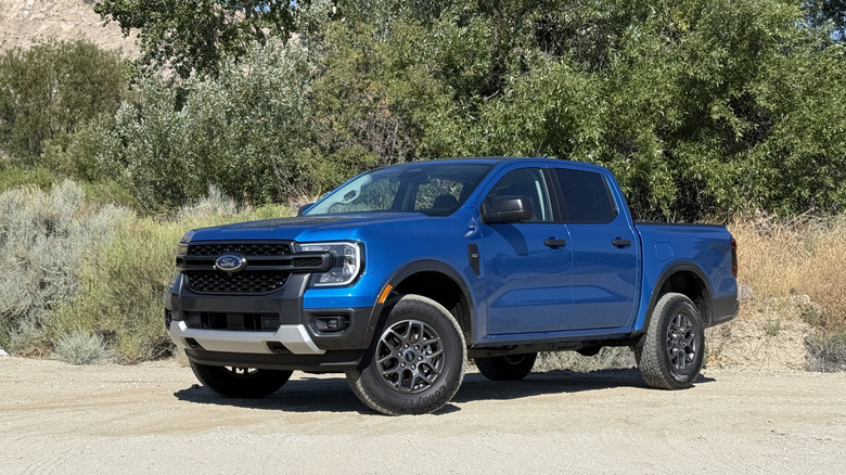 Ford Ranger parked on an off-road trail