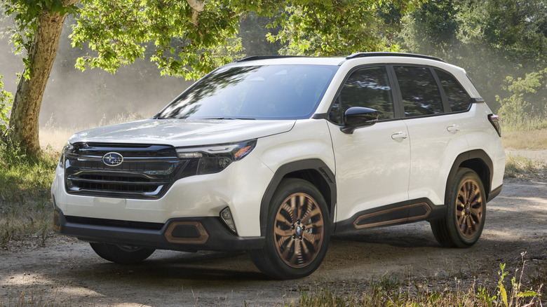 A white Subaru Forester