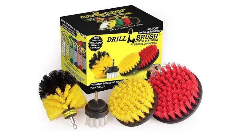 Drillbrush Nylon Drill Brush Attachment Set on white background