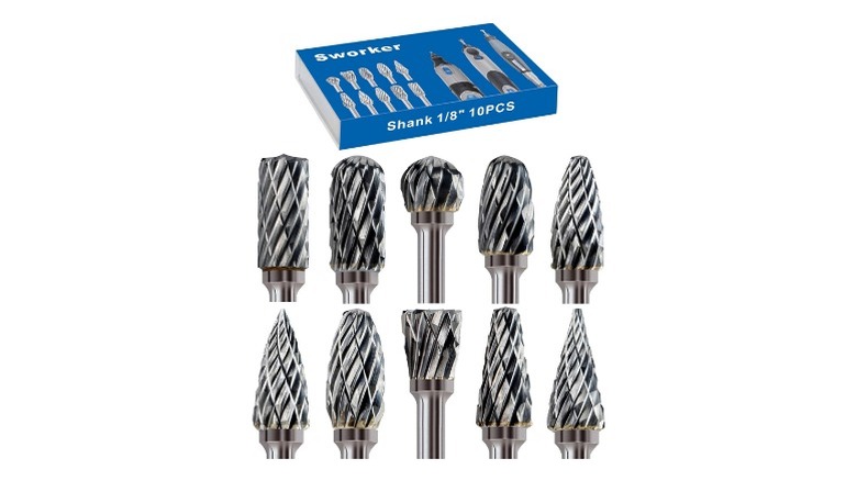 Sworker 10-Piece Carbide Burr Set on white background
