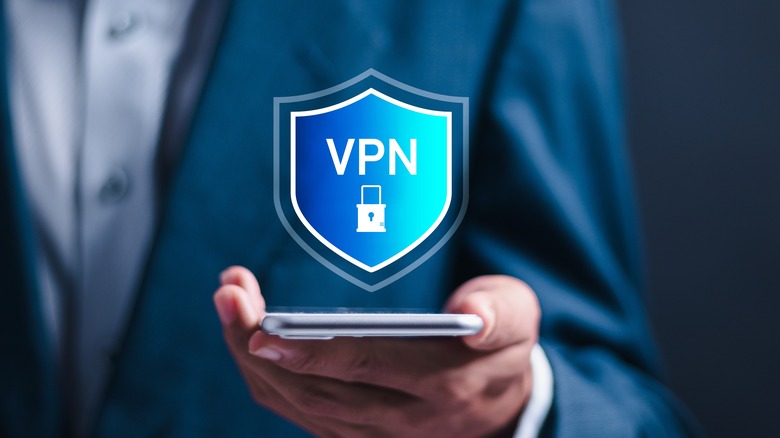 Person uses mobile VPN