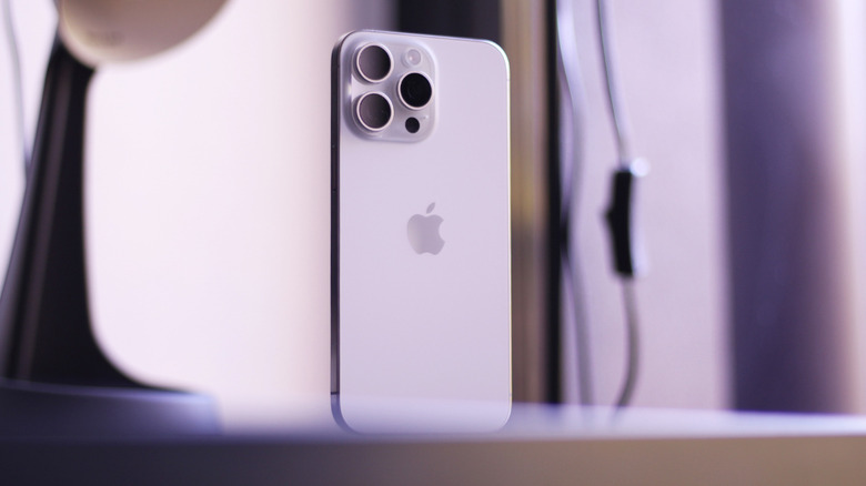 White iPhone on a table