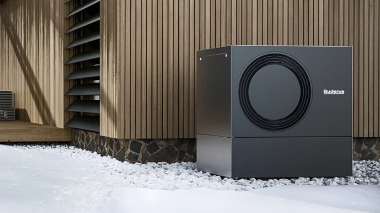 Buderus heat pump outside