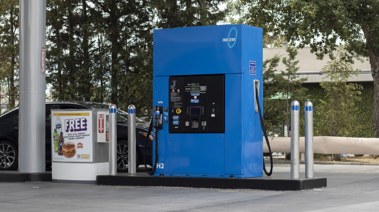 A hydrogen fueling station in California