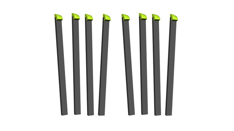 Several silver Firefly Starters with green tops with a white background