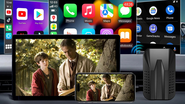 The Magic AI Box converting wired CarPlay to wireless Android.