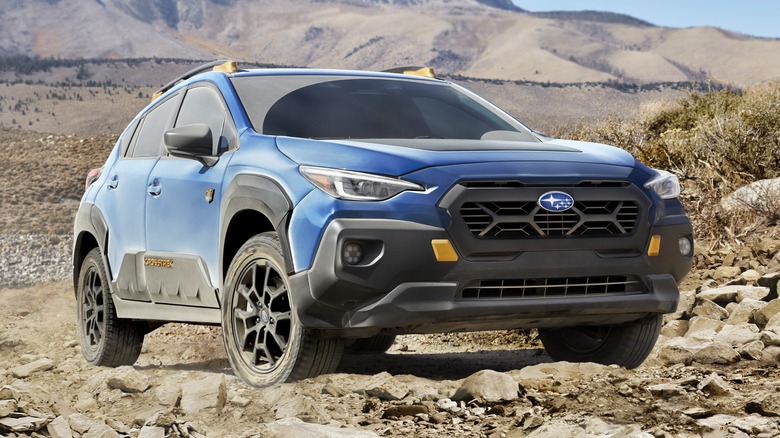 2025 Subaru Crosstrek on a rocky trail