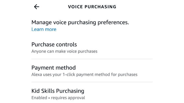 voice purchasing screen shot