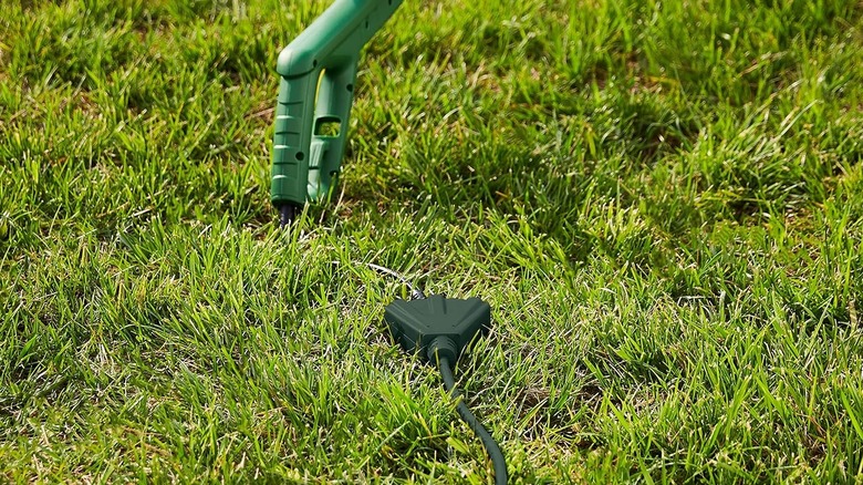 extension cord on grass