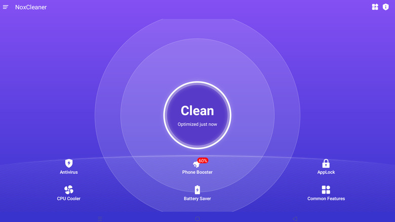 Nox Cleaner app home screen
