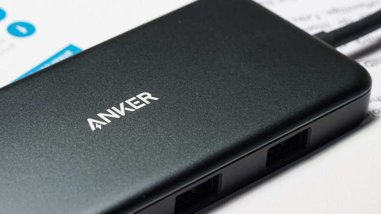 Close-up shot of an Anker USB-C hub