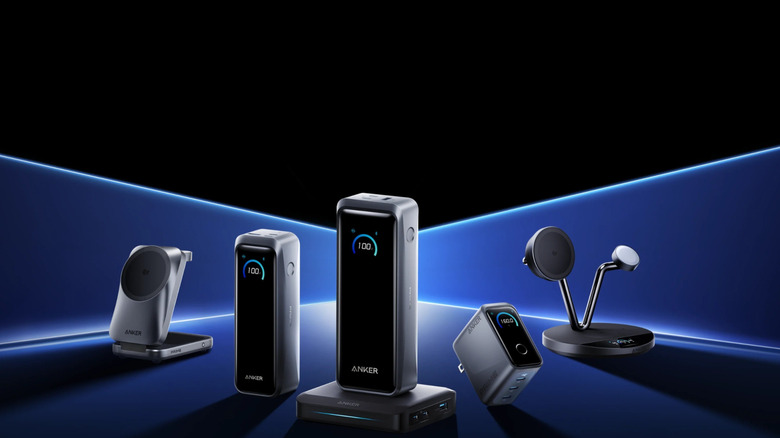 Multple Anker products showcased in a promotional image