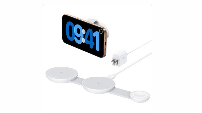 An unfolded Anker MagGo UFO 3-in-1 charging stand