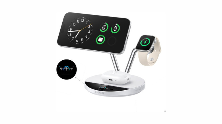 An Anker Prime 3-in-1 wireless stand in use
