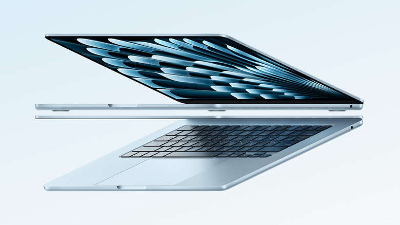 Macbook Air mirror image on white background