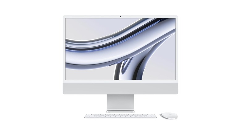 An iMac in white color