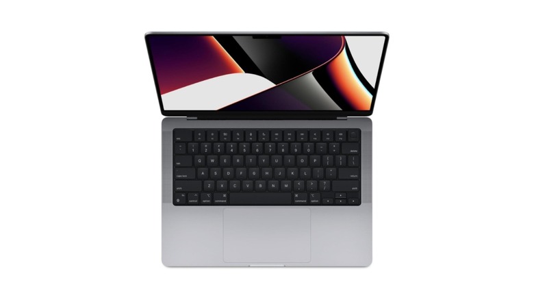 A MacBook Pro in space gray color