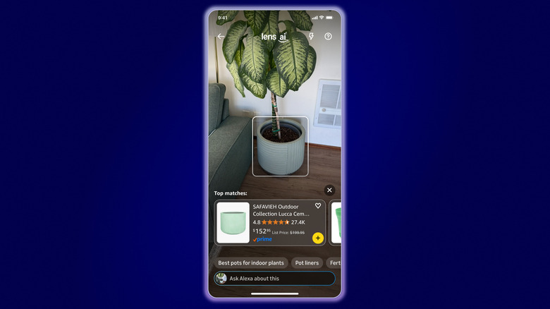 Amazon Lens Live feature in action