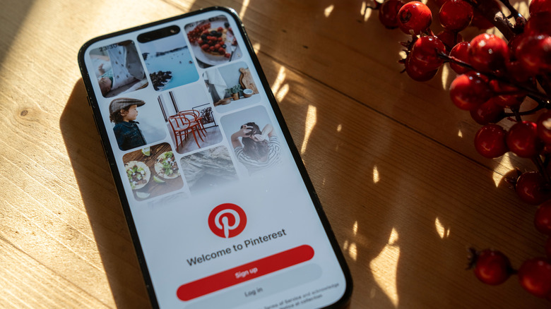 Pinterest app opened on an Apple iPhone 14 Pro Max